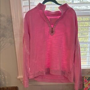 Lilly Pulitzer Pink Quarter-Zip Pullover Sweatshirt